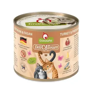 Влажный корм для кошек Fox4Pets GRANATAPET DeliCATessen индейка и фазан, 200 г, полнорационный, влажность 80%
