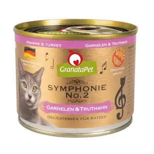 Влажный корм для кошек Fox4Pets Symphonie No.2 Креветки и Индейка 200 г, полноценный для взрослых, белок 11%, жир 5.7%, влага 80%