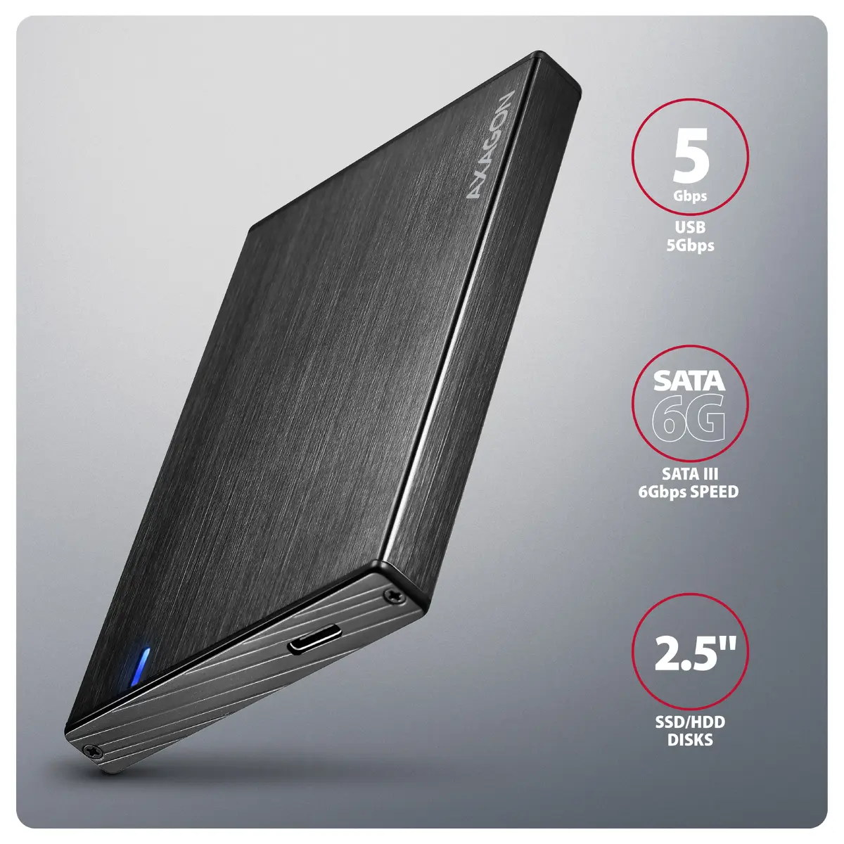 Внешний корпус AXAGON EE25-XA6C для 2.5" SATA SSD/HDD Photo 2