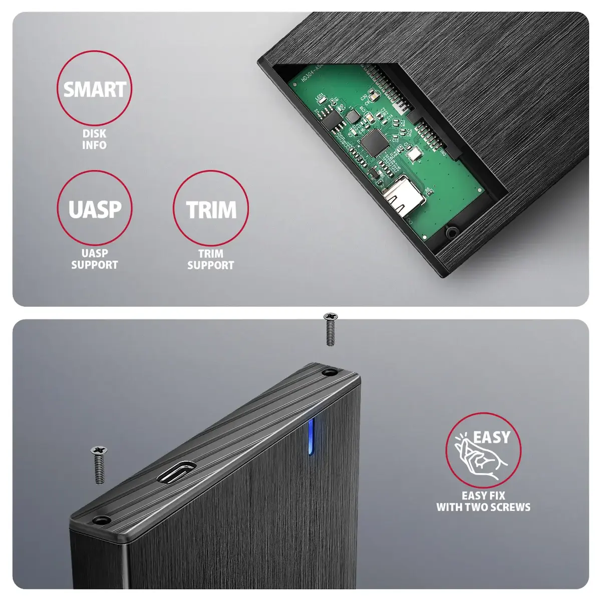 Внешний корпус AXAGON EE25-XA6C для 2.5" SATA SSD/HDD Photo 6