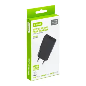 USB-C Charger D-Fruit DF135 20W Black — Compact 20W USB‑C Power Adapter