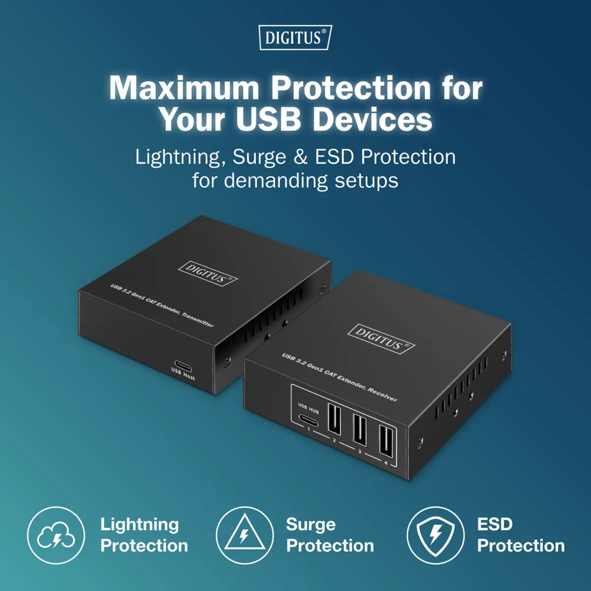 DIGITUS DA-73121 удлинитель USB 3.2 Gen1 по CAT 100м Photo 13