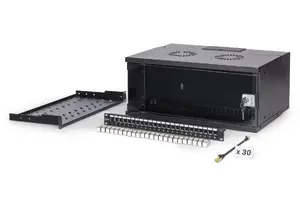 Wall-mounted rack cabinet DIGITUS SOHO Pro DN-49201-SET — 19" 4U, 540x400 mm, IP20, key lock