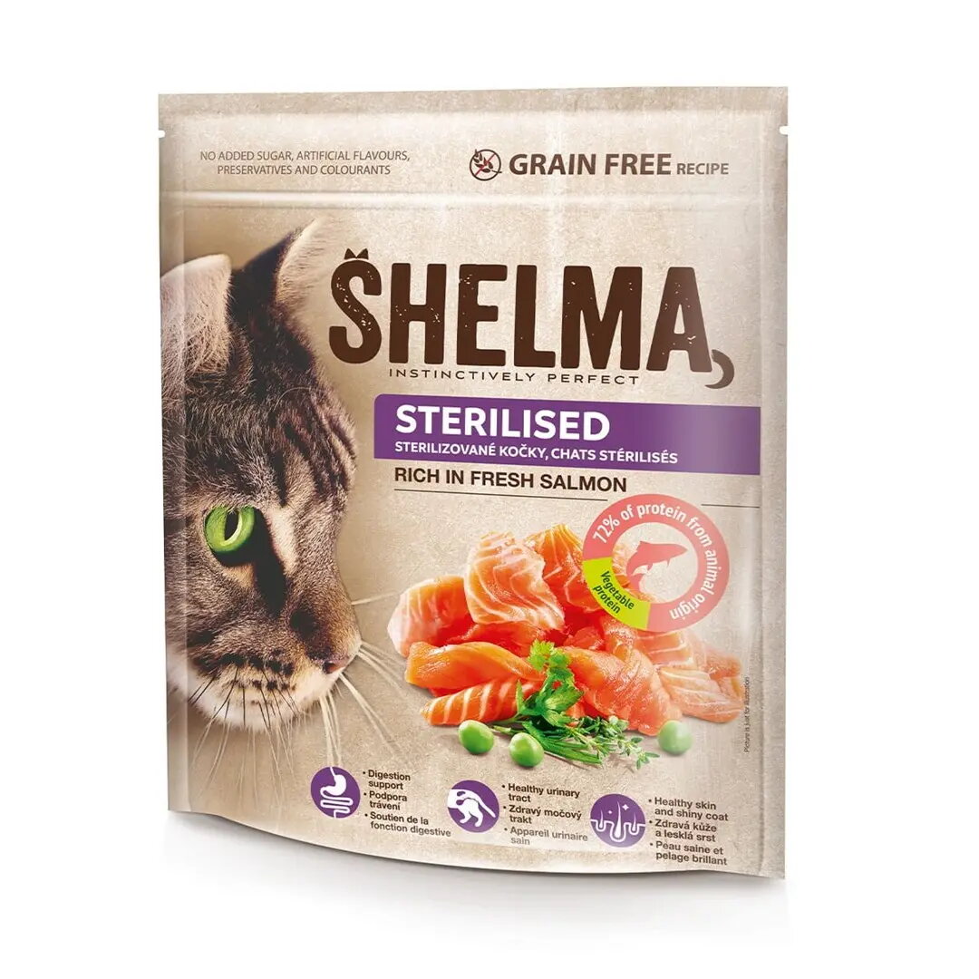 Sausā barība kaķiem SHELMA Sterilised ar