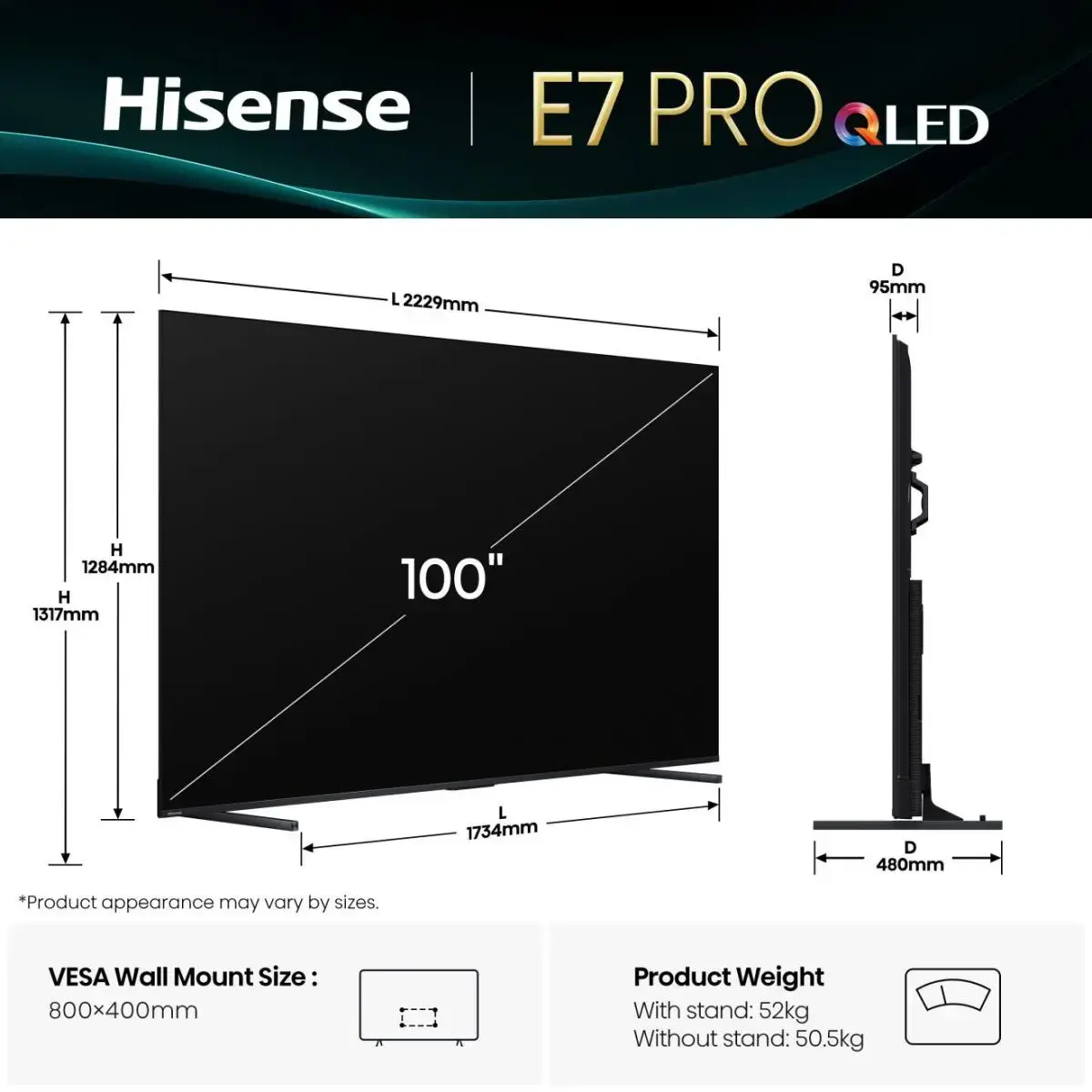Hisense 100E7Q PRO 100" QLED 4K Photo 2