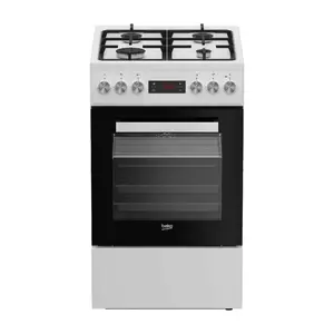 Gāzes plīts BEKO FSM52332DWDT, 4 degļi, 60 cm, enerģijas klase A, elektriskā daudzfunkciju krāsns