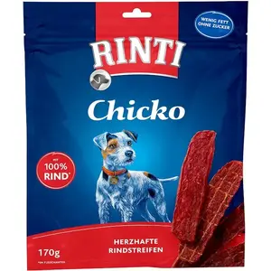 Dog training treats RINTI Chicko Beef chew sticks 170 g — grain-free, protein 56%