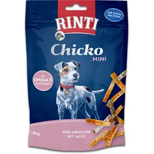 Лакомство для собак RINTI Chicko Mini Chicken with salmon, 80 г — для взрослых собак, вкус курицы и лосося