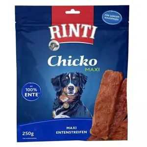 Лакомство для дрессировки собак RINTI Chicko Maxi Duck 250 г — вкус утки, белок 52%, влажность 27%, без сахара и глютена