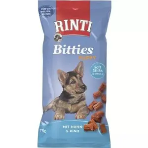 Лакомства для щенков RINTI Bitties — курица с говядиной, мягкие тренировочные лакомства, 75 г