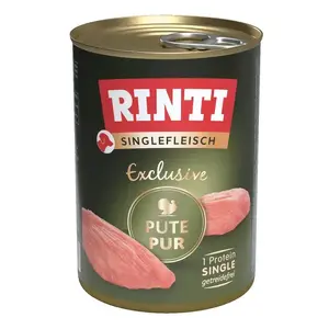 Wet dog food RINTI Singlefleisch Exclusive Turkey 400 g — single-protein, adult, complete feed