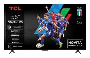 Телевизор TCL 55Q6C 55" QD-Mini LED 4K Ultra HD, 3840×2160, Google TV, HDMI 2.1, 2.1ch 40W, HDR10+