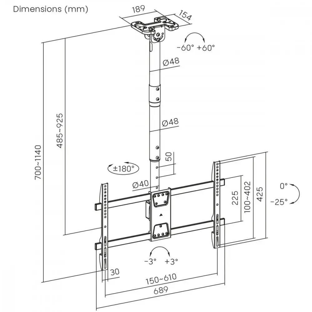 Ceiling TV mount MACLEAN MC-112B Photo 10