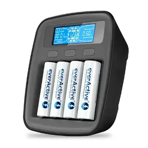 Battery charger everActive NC1000MV2 — Ni‑MH 4‑slot USB‑C charger, 4 cells, 5V, black, 110×99×38 mm
