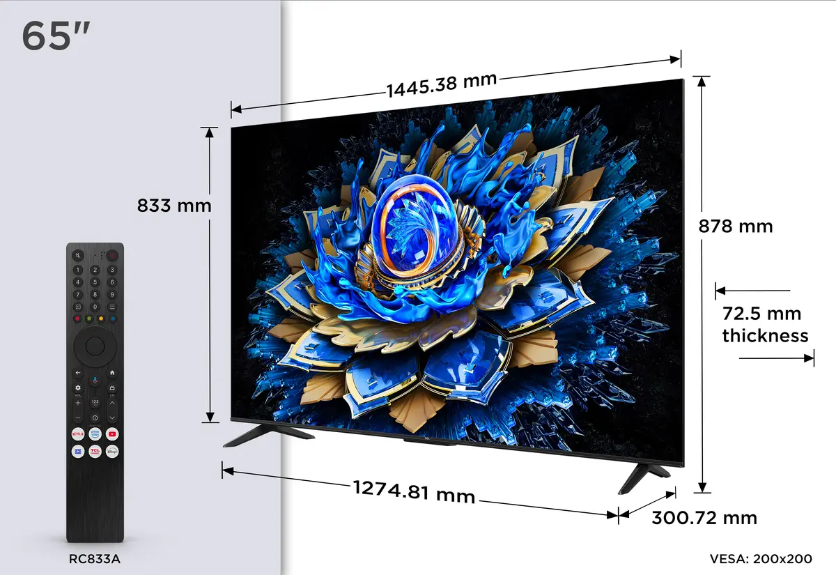 TCL 65T69C 65 Дюймов 4K QLED Smart TV Photo 3