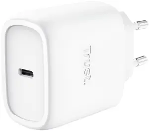 TRUST Maxo 45W USB-C GaN lādētājs, 45 W, USB-C izeja, maks. 20 V, 2 m kabelis, balts