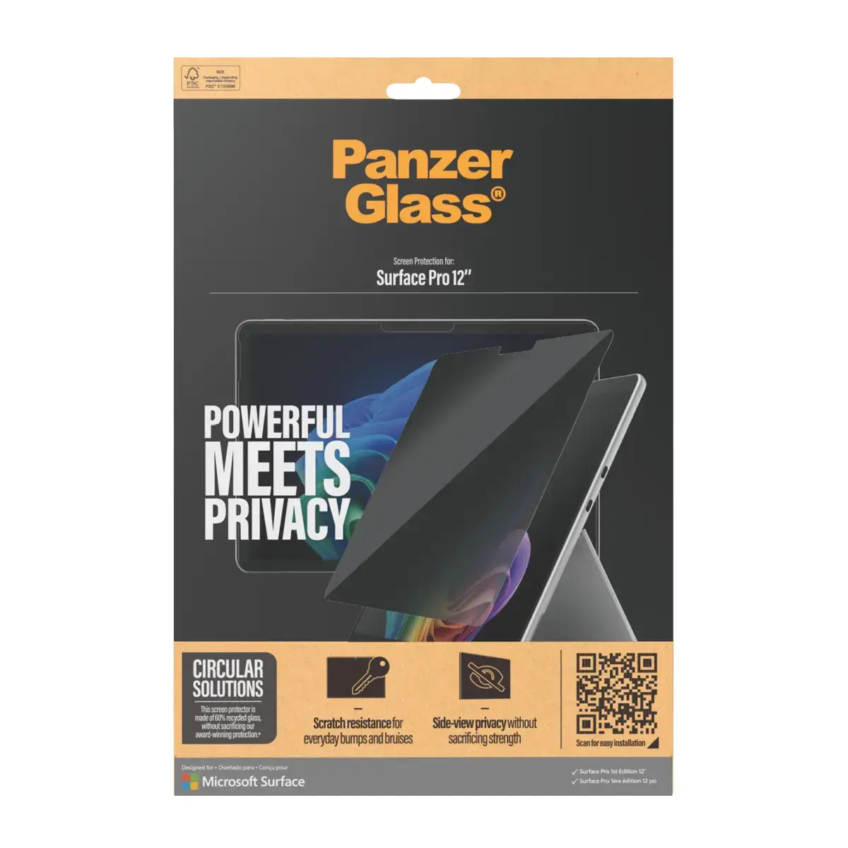 Privātuma ekrāna aizsargstikls PanzerGlass Microsoft Surface Pro 12" Photo 3