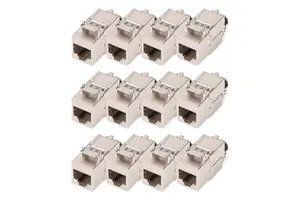 Digitus CAT 8.1 Keystone Module, Shielded, RJ-45 to LSA, Tool-Free, 12 Pieces