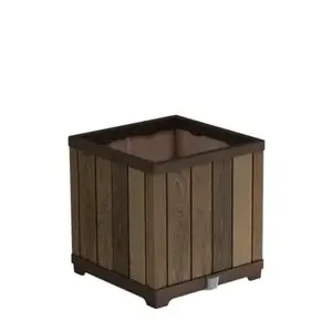Outdoor resin garden planter Keter 261031, technopolymer, walnut, 455×455×455 mm