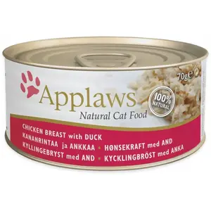 Влажный корм для кошек Applaws Chicken Breast with Duck 70 г — 80% влаги, 15% белка