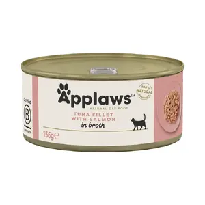 Влажный корм для кошек Applaws Тунец с лососем в бульоне — пауч 156 г, 15% белка, 80% влажности