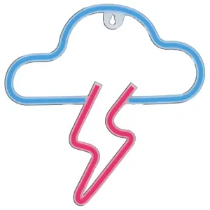 Neon Light MANTA SNL71BL Cloud with Lightning Blue‑Pink – decorative LED neon sign