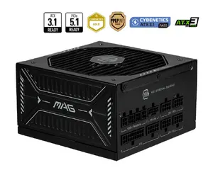 Блок питания MSI MAG A850GLS PCIE5 850 Вт, 80 PLUS Gold, полностью модульный ATX