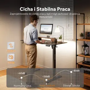 Стол Sense7 NOJO LIGHT черный 120 x 60 см – регулируемый электрический стол Sense7