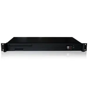 Techly I-CASE IPC-140 Ultra Compact 1U Rack / Desktop PC Chassis for Mini-ITX Motherboards with Dual 40mm Fans in Black