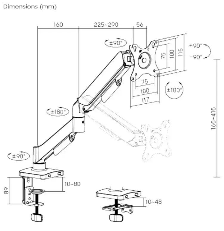 Настольный кронштейн для монитора eSTUFF GLB227011 Photo 4
