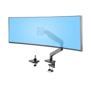 Monitor Desk Mount StarTech H1M1AG1 for up to 49in 32:9 Ultrawide Curved Screens, Mechanical Spring Arm, C-Clamp/Grommet, Max 20 kg