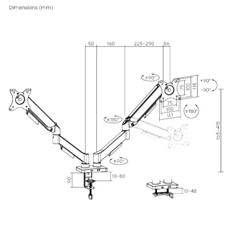eSTUFF GLB227012 Кронштейн для двух мониторов настольный Photo 6