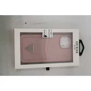 Phone hardcase GUESS for iPhone 13 Pro Max 6.7" — Pink Saffiano with Triangle Logo
