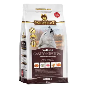 Сухой корм для собак Wolfsblut VetLine Gastrointestinal Duck 2 кг — ветеринарная диета для поддержки пищеварения, 20% белка, 10% жира