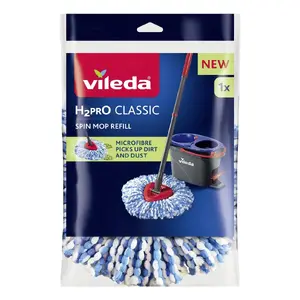Replaceable microfibre mop pad VILEDA model 178330, blue/white, compatible with Vileda mops