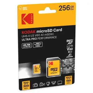 Flash memory Kodak 256GB UHS-II U3 A1 V60 Ultra Pro EKMSDM256GUHS2V1K