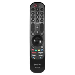 Remote control SAVIO RC-24 IR wireless universal for TV, black, press-button, range 10 m, supports 1 device