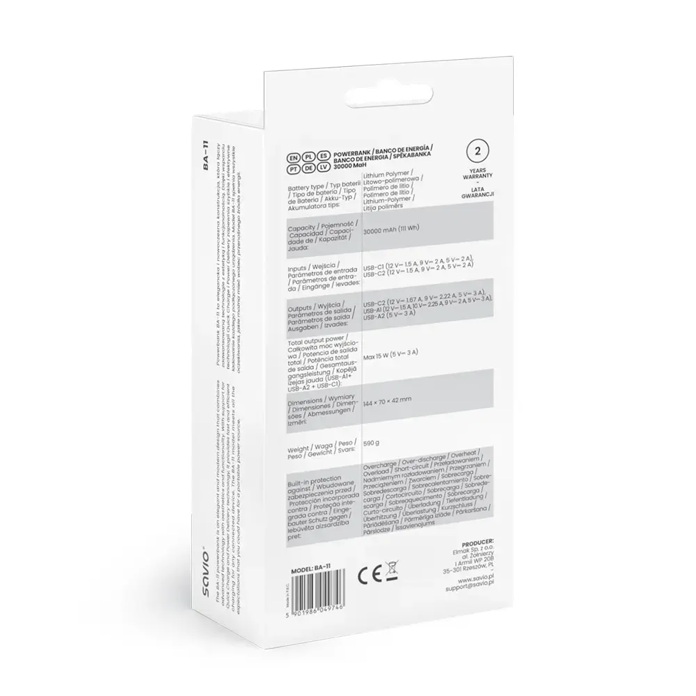 Power bank SAVIO BA-11 3000 mAh Photo 4