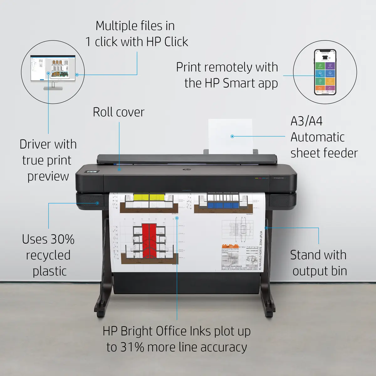 Принтер HP Designjet T630 36-in Photo 9