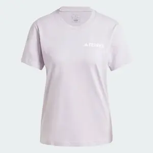 adidas TERREX Graphic T-Shirt Women's Cotton Silver Dawn Size XS