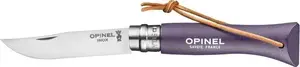 Saliekams nazis Opinel No. 6 Inox — nerūsējošā tērauda asmens, pelēki violetā rokturis