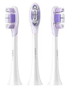 Xiaomi MBS309 Electric Toothbrush Replacement Heads with Soft Bristles, 3 Pieces, White and Purple