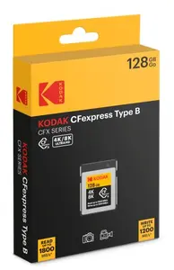 Kodak EKMCFX128GK CFexpress Type B memory card 128 GB 1800 MB/s read speed 1400 MB/s write speed