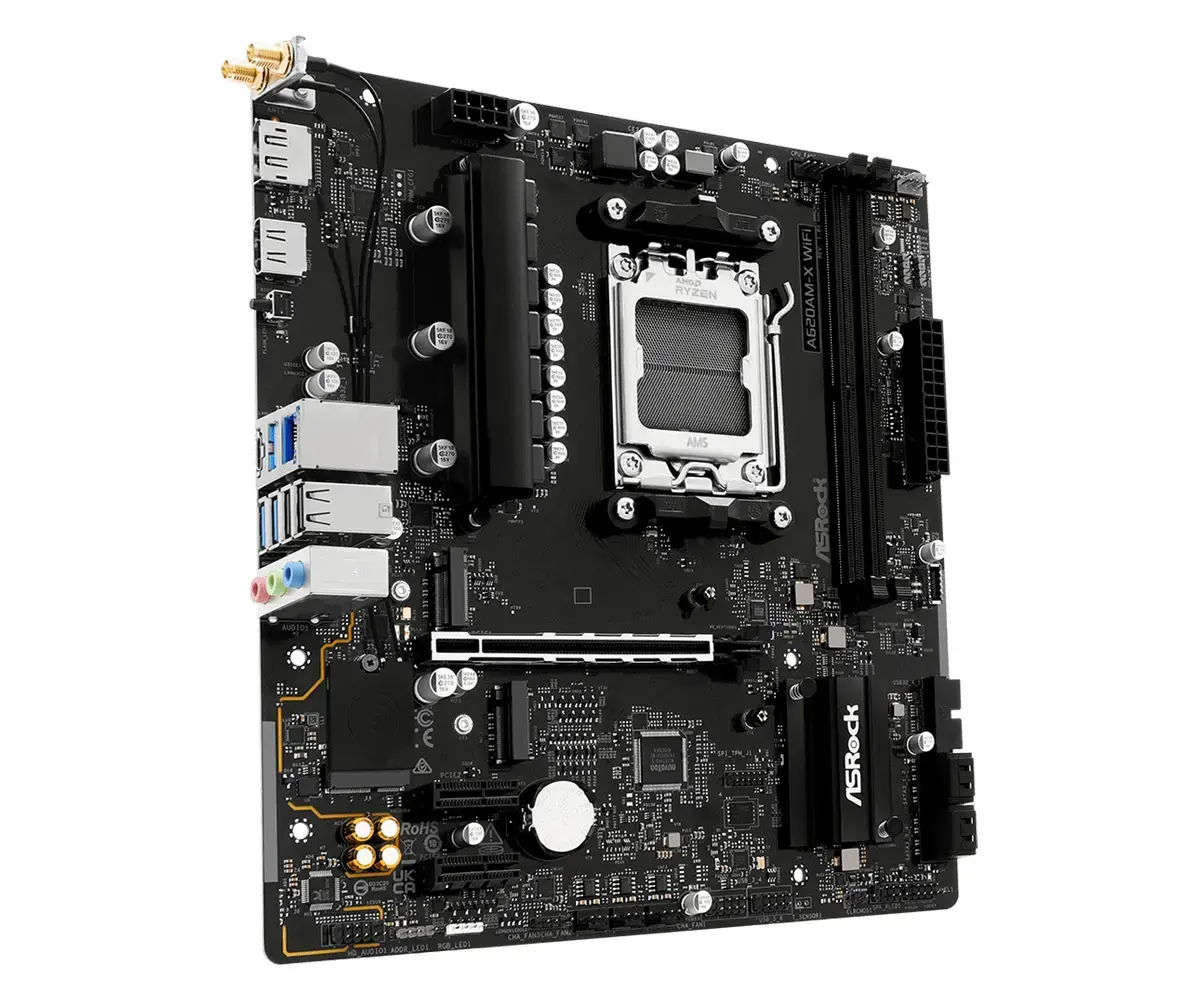 ASRock A620AM-X WiFi mātesplate | Socket AM5 Micro ATX Photo 3