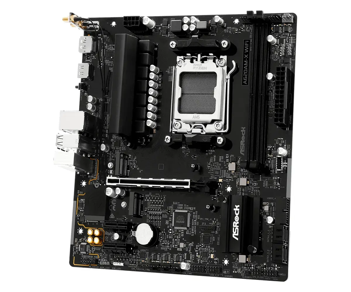 ASRock A620AM-X WiFi mātesplate | Socket AM5 Micro ATX Photo 4