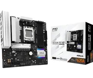 Mātesplate ASRock A620AM Pro RS — AMD A620A čipseta, Socket AM5, micro ATX, DDR5, 4 DIMM, 256 GB, 2.5Gb LAN, M.2/SATA III