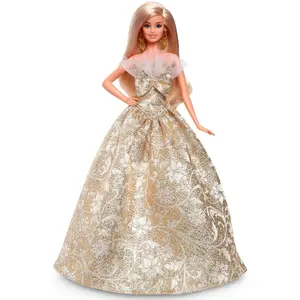 Kolekcionāra lelle Barbie MATTEL Signature Holiday 2025 ar zelta un sudraba kleitu JBH95