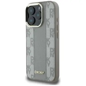 Protective MagSafe Phone Case DKNY for iPhone 16 Pro Max, checkered beige pattern