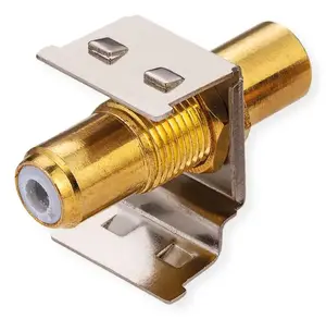 ROLINE 26.11.0395 Keystone Module Flat RCA Female to RCA Female Shielded Metal White Yellow