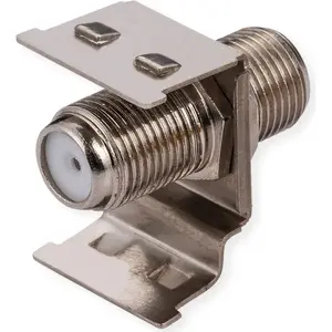 Keystone F-type coupling ROLINE 26.11.0394 — shielded metal, nickel plated